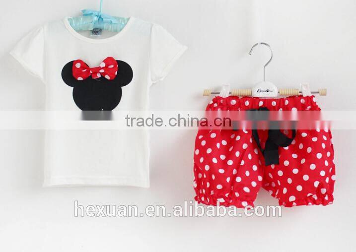 S80002T, baby Clothing sets , Summer New Children Girl's 2PC Sets Skirt Suit dots skirt dots pants girls cartoon clothes