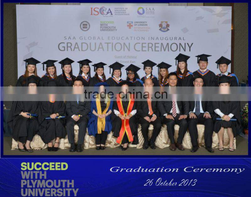 customized black graduation gowns with cap & hood