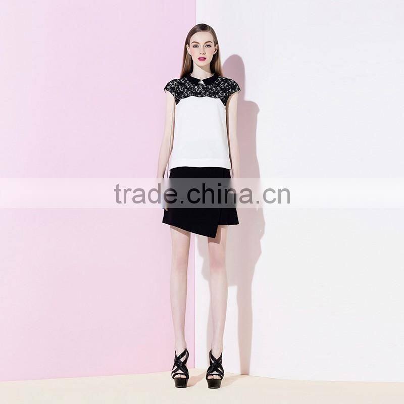European streetwear mini tight black irregular A-line hip package skirt