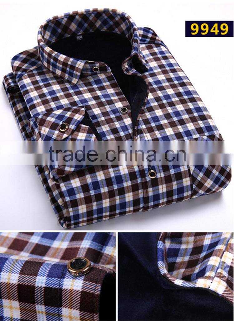 Custom lined plaid flannel warm slim fitted hawaiian shirt latest shirt designs for men 2015
