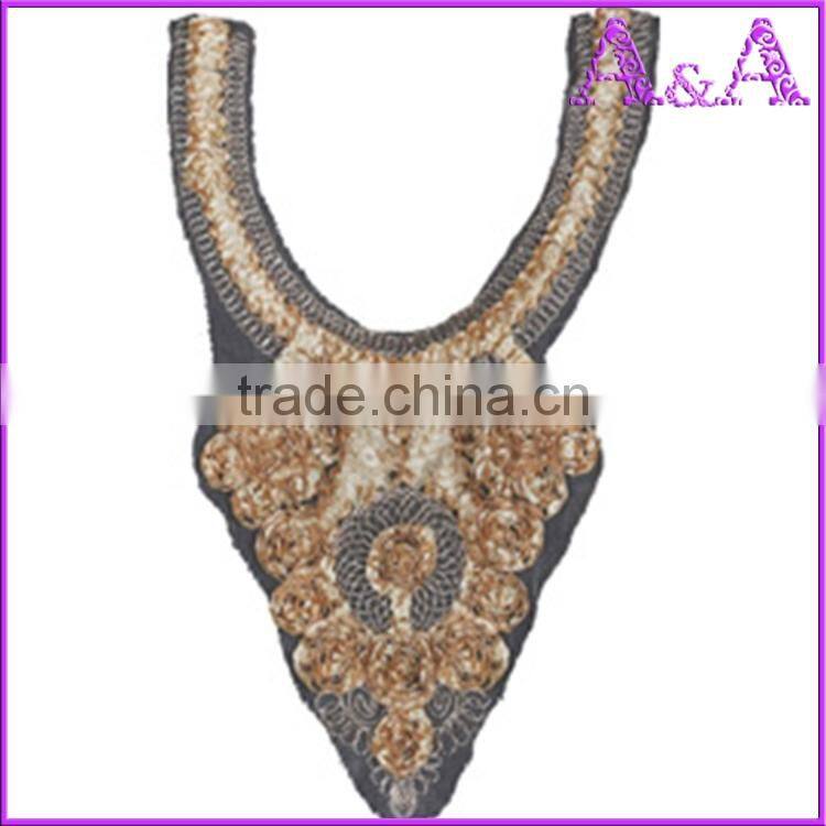 New design big piece customized raw white lace decoration voile mesh collar lace