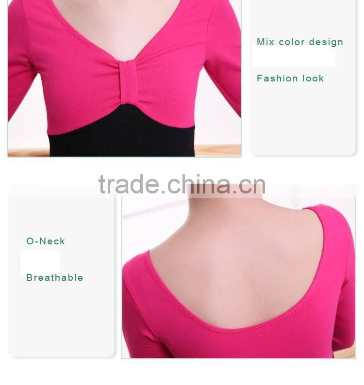 Wholesale Kids Girls Training Dance Costumes 100% Cotton Gymnastics Leotards