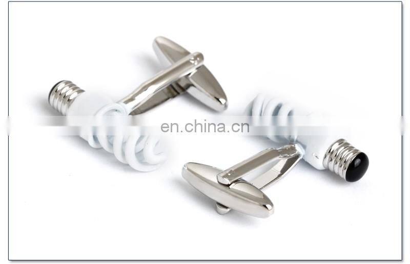Novelty White Little Bulb Shirt Cufflinks