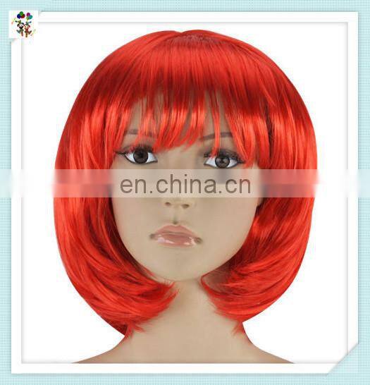 Cheap Short Bob Red Synthetic Carnival Party Wigs HPC-0036
