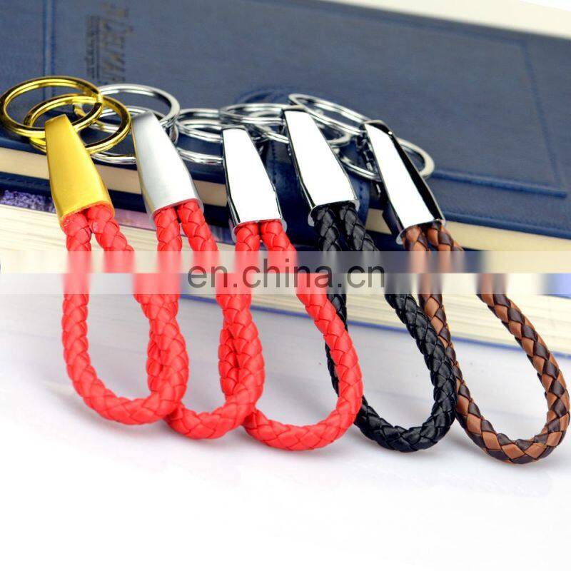 Hot sale pu woven wristband key chain/keychain