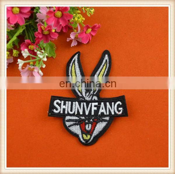 new arrival embroidery applique/patc ribbit design iron on patch custom for garment