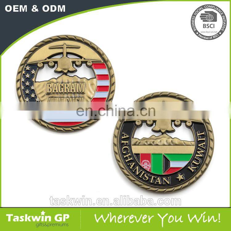 Double customized design logo with high quality zinc alloy souvenir coin at lower price