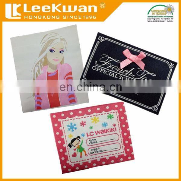 wholesale custom fashion garments woven label with beautiful color