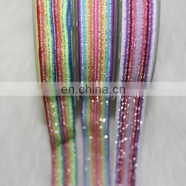 Wholesale colorful glitter jacquard elastic