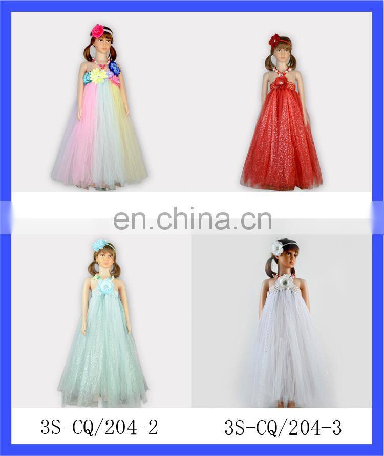 One Piece Girls Party Dress Kids Tulle Dress Sample Kids Dress