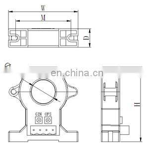 AHKC-EKCA open-loop max dc input 1500A split core hall effect current sensor with 4 to 20mA output