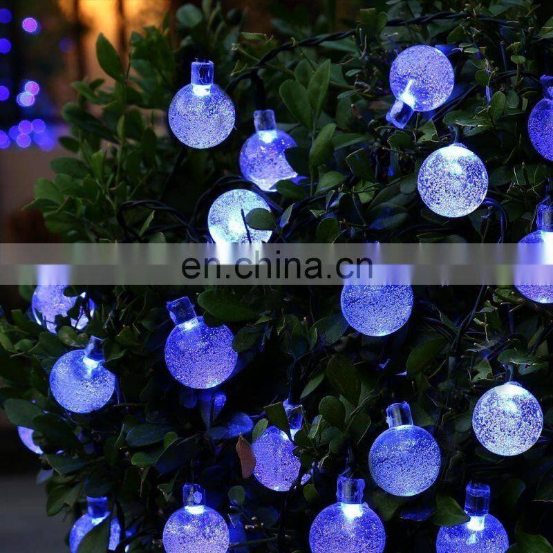 20ft 30 LED Crystal Ball Solar Powered Most Popular Globe Fairy Lights for Outdoor Garden Christmas Decoration