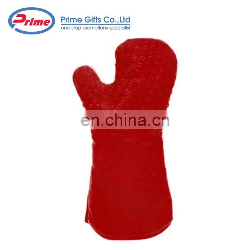 Promotional Soft Fabric Cotton Canvas Double Oven Glove Silicone