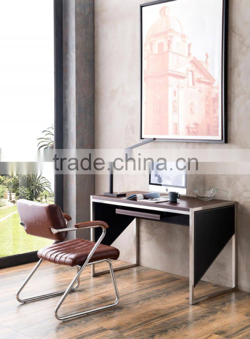 Modern European style office desk with wooden and metal