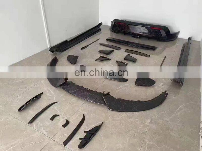 Runde Car Modification Carbon Fiber Front Lip Rear Lip Side Skirt Spoiler For Porsche Taycan Turbo Modify Mansory Style Body Kit