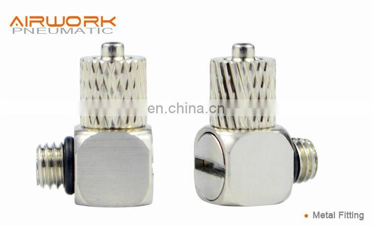 mini micro small Metal Pneumatic Joint fitting male elbow air push in fitting