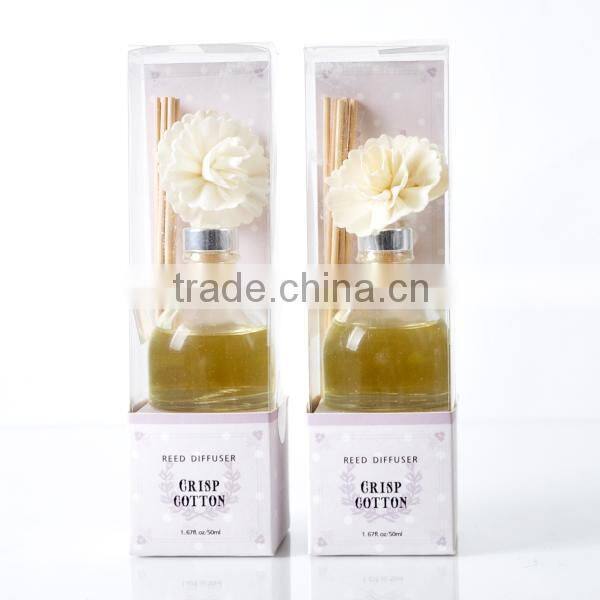 50ml Home fragrance Aroma Reed Diffuser with glass bottle and sola flower SA-1282