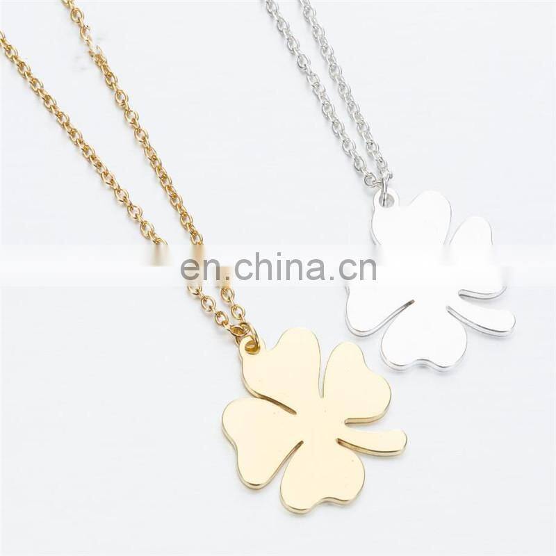 Lucky Clover 925 Sterling Silver Pendant Necklace Four Leaf Clover Pendant Necklace