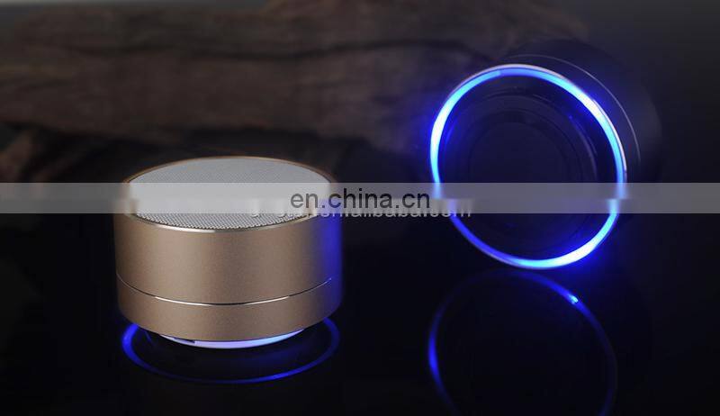 Factory wholesale A10 FM LED Portable Mini Metal blue tooth Wireless Speaker