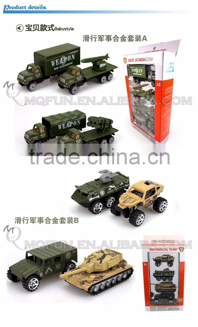 Mini Qute 4 in 1 kids Die Cast pull back alloy tank military camouflage vehicle diecast model car educational toy NO.MQ 515B