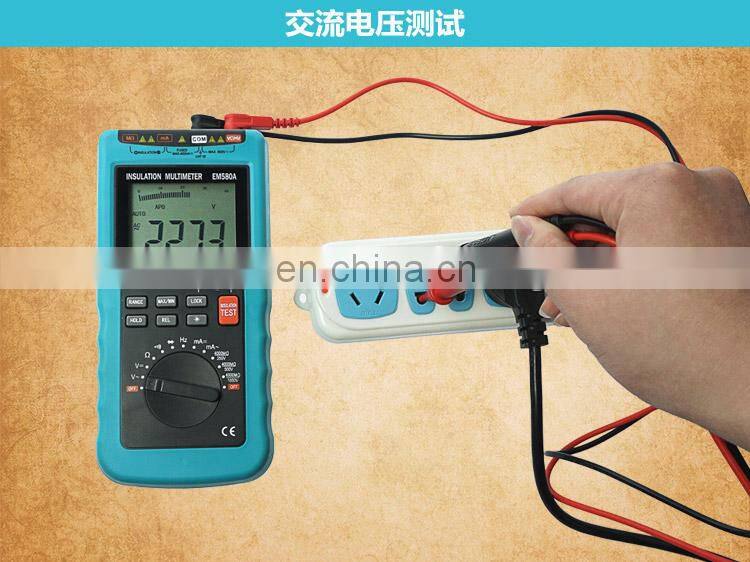 ALLOSUN EM580A Megohm 4000M Insulation Multimeter Digital Multimeter Autorange Meter Voltage DC/AC Current Resistance meter