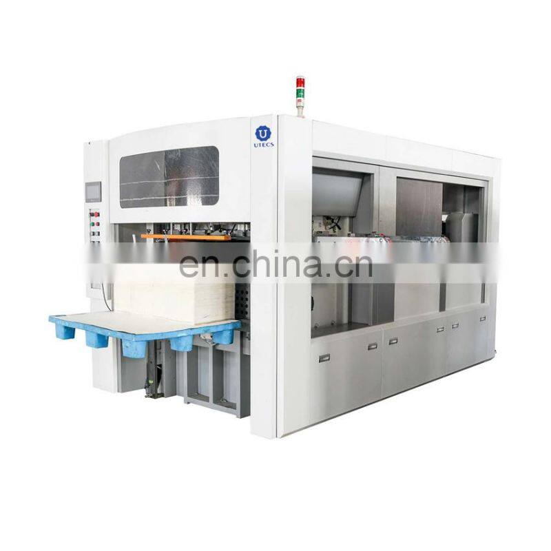 TMQ950 Industrial Automatic PE coated Fast Food Paper Box Tray Die Cutting and Creasing Machine with Stripping and stacking