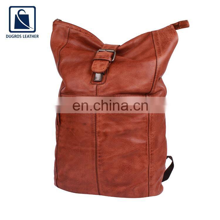 Vintage Style Swiss Cotton Lining Premium and Luxury Stylish Look Genuine Leather Women Backpack Bag from India