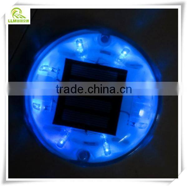 Direct manufacture double colors LED crystal round solar cat eye road stud