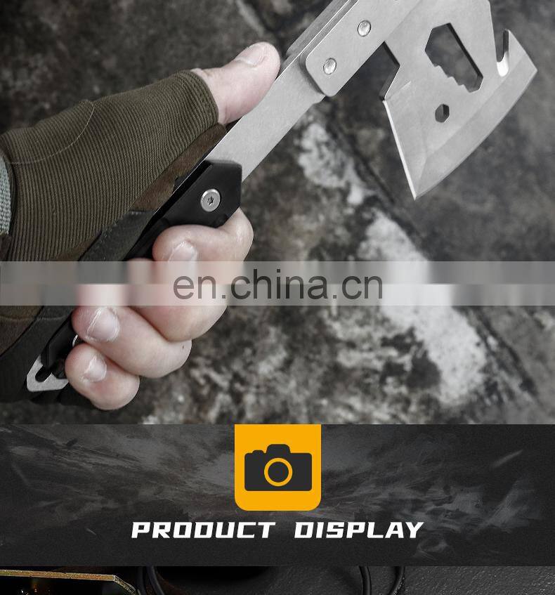 Field multi-tool axe knife high quality tactical axe solid wood handle with hexagonal hook rope factory direct sales