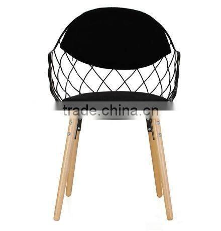 Replica Italian Elegant Design wooden frame with PU seat stlylish metal wire Pina Chair by Jaime Hayon for dining room