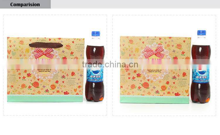 khaki lace love pattern custom paper shopping bag