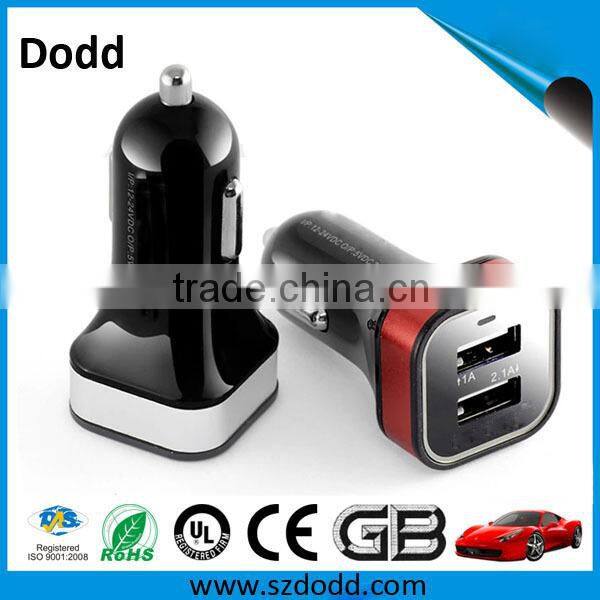 2 USB Car Charger LED Cigarette Lighter 5V 2A USB Car Charger For IPhone/Samsung