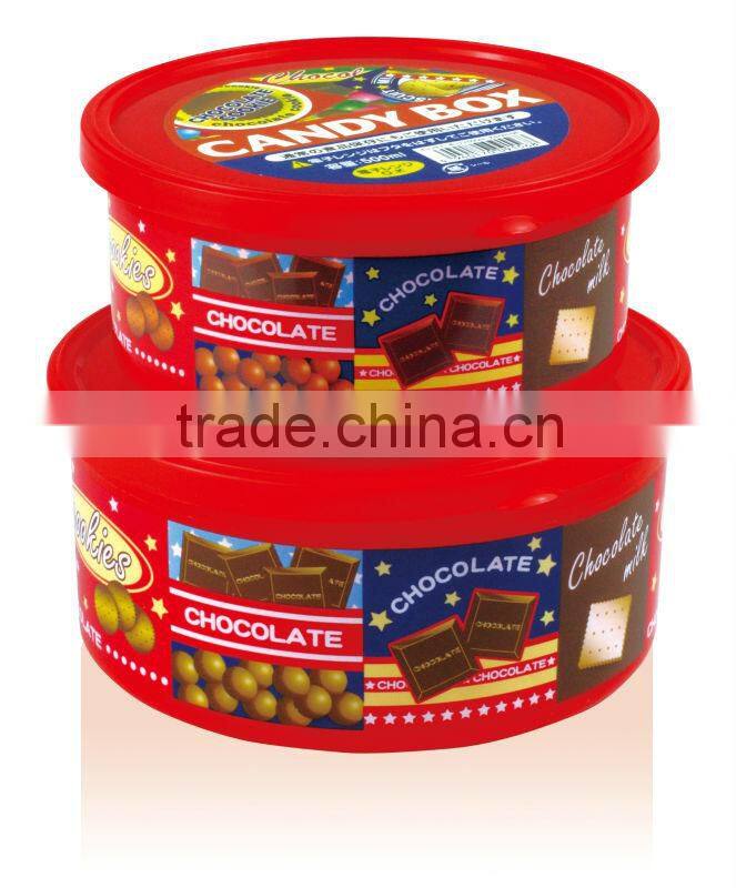 round plastic container/ plastic snack box