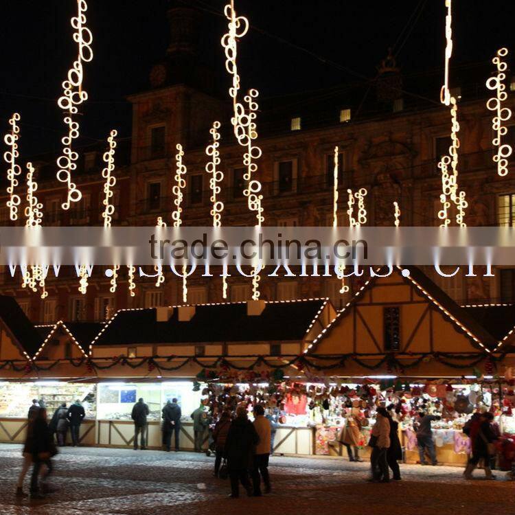 Felt hanging decoration flowers led light chain factory dirct sale