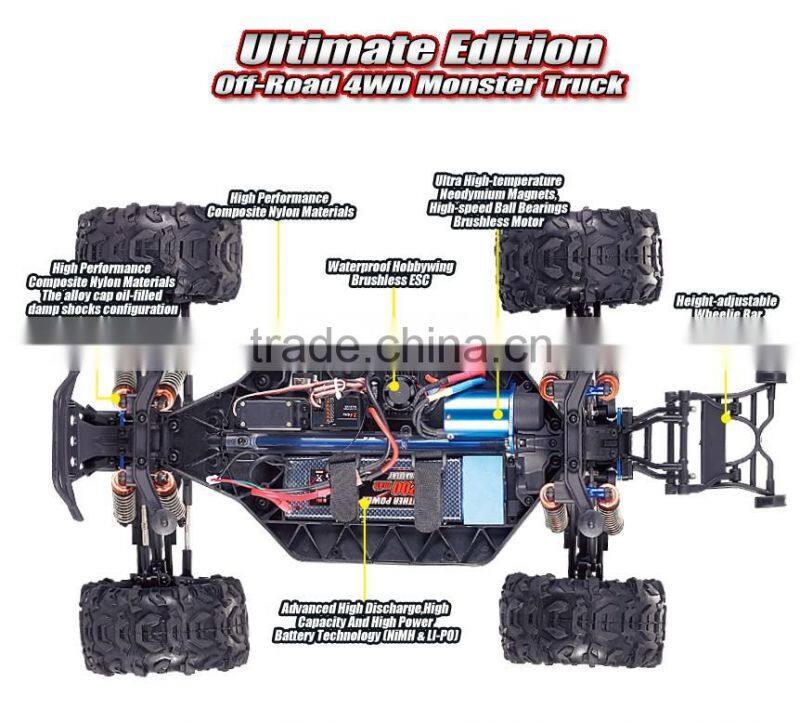 1/8 SCALE 4WD 2.4GHZ remote controle car REMO high speed cars for kids