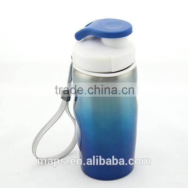 stainless steel single wall bottle with removable hand-straps