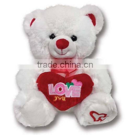 Plush Valentine Bear Toy/Plush Bear For Valentine's Day/White teddy bear with Heart