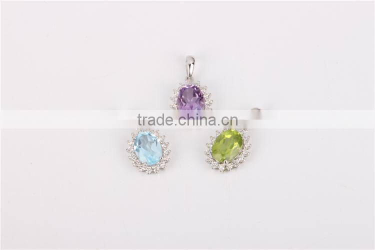 Luxurious American 18k white gold diamond jewelry fashion Necklace