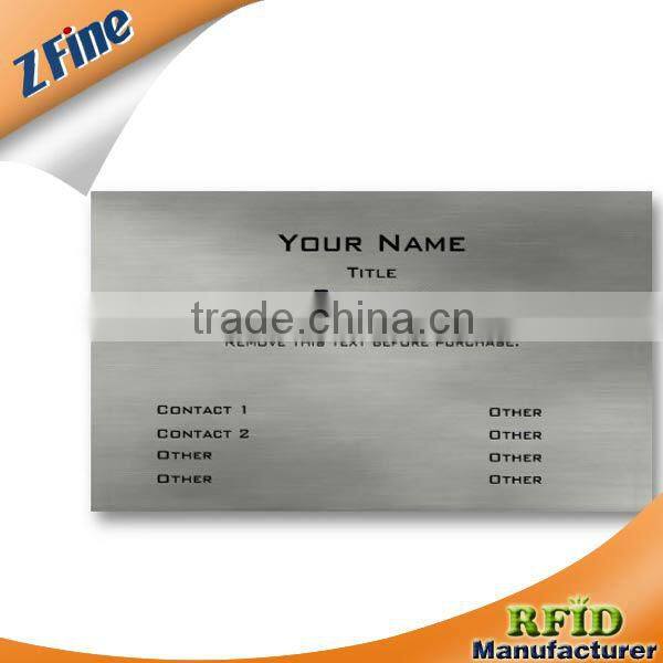 high quality RFID metal (siliver hollow out smart card)