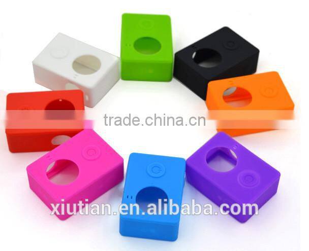 Hot Protective Soft Silicone Case Skin For Xiaomi Yi Action Camera + Lens Cover