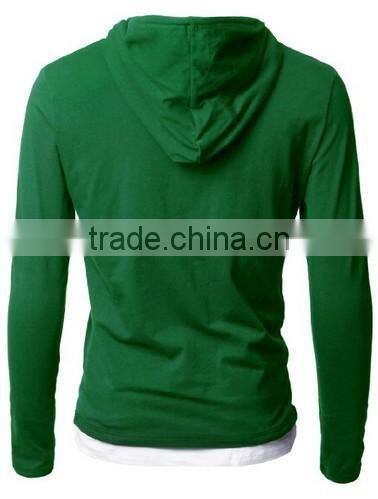 Mens Hood Pull-over with Contrast String
