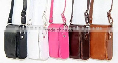 High Quality Handmade Leather Camera Case Pouch Bag with Shoulder Strap