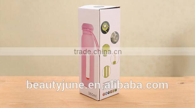 Portable 360ML 500ML new products sport Colorful Glass Water bottle + Soft Silicone Sleeve