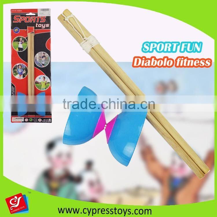 Kids educational play game wooden handle diabolo