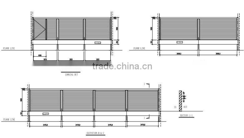 high quality prefabricated fixed louver fence