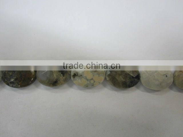 Ocean Jasper faceted oval