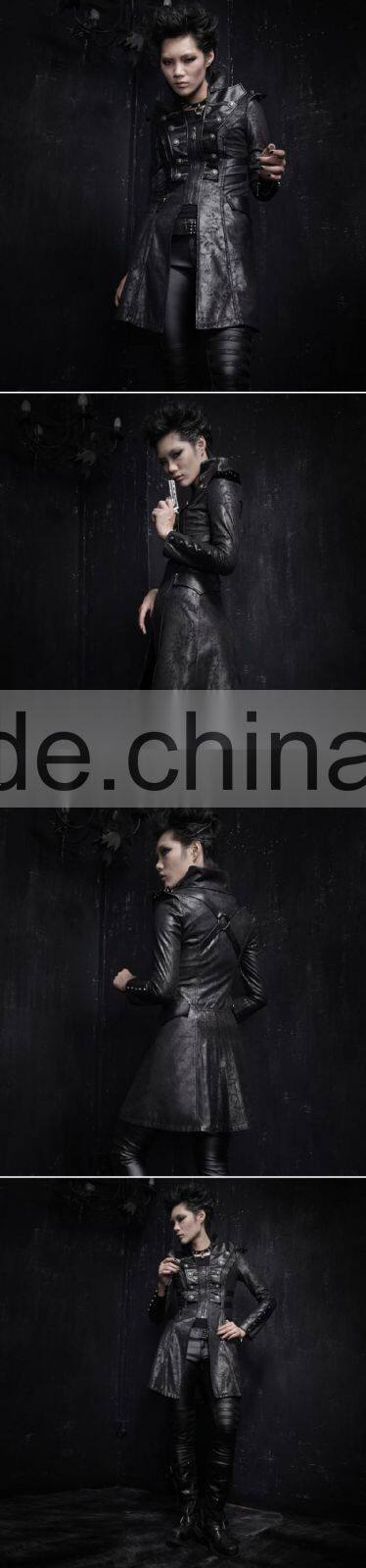 Y-366 Fashion Punk Rave New Women Long Coat Model