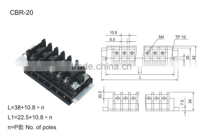 CNTD Best Selling Products CBR Plate Type Screw Crmping Terminal Block Connector With Good Price