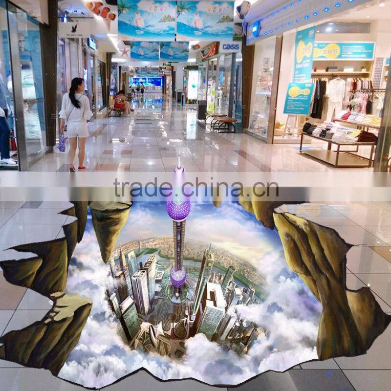 Custom size PP PVC 3d floor advertising