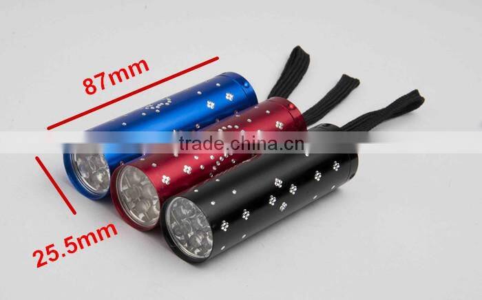 Onlystar GS-8019 promotional gift aluminum 9 led engraved portable led light